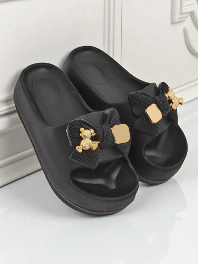 Royalfashion Șlapi de damă din cauciuc cu fundiță decorativă Alday