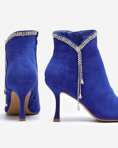 OUTLET Cizme stiletto cobalt cu zirconii Mehilla- Footwear