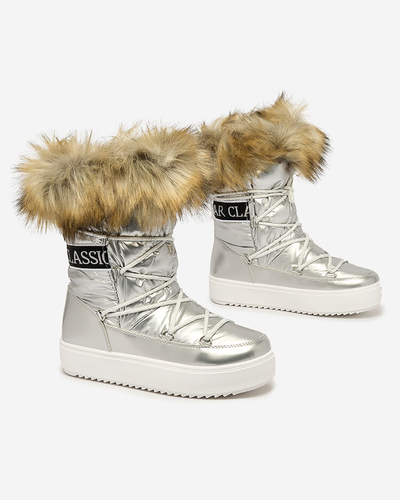 Royalfashion Silver cizme de alunecare a'la cizme de zăpadă pentru femei Gomllo