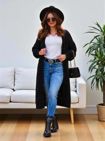 Pulover de damă tricotat poncho Royalfashion