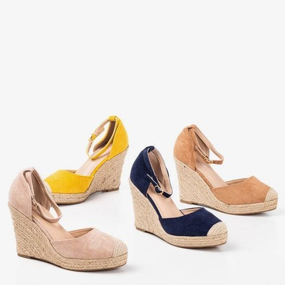 OUTLET Espadrile galbene pe pană Bonita - Încălțăminte