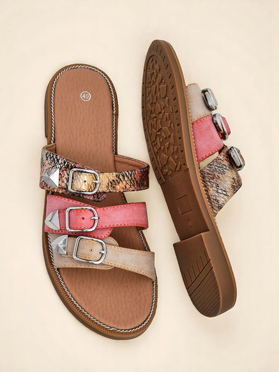Royalfashion Dames platsool Snake Chic-pantoffels