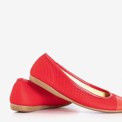 Ballerine cu plasă de palmolină roșie - Încălțăminte
