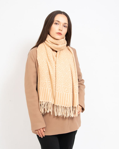 Royalfashion Eșarfă ușoară cu model pentru femei, bej