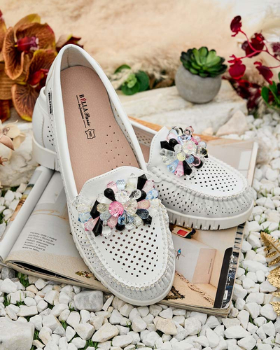 Royalfashion Mocasini traforați cu mărgele pentru femei Nasfali