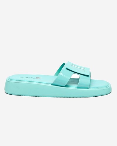 Papuci dama menta cu ornament Zegor - Incaltaminte