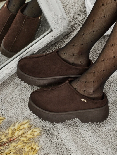 Botine scurte de damă a'la snowboots cu blană Calindra