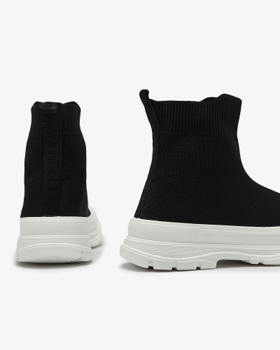 Negru pantofi de sport de damă înalți slip-on a'la sneakers Vertiks - Încălțăminte