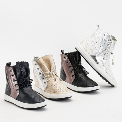 OUTLET Cizme slip-on ajurate copii Lonsi albe - Incaltaminte