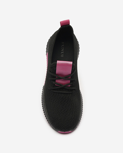 Pantofi sport negri pentru femei cu inserții fucsia Keteti - Încălțăminte