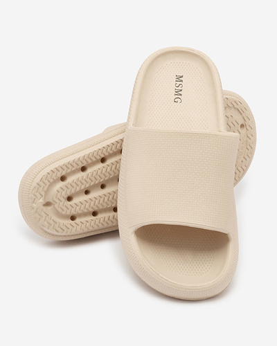 Royalfashion Șlapi de damă din cauciuc cu ștanțare în kaki Okeris