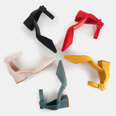 Sandale galbene pentru femei pe stâlp Juti - Încălțăminte