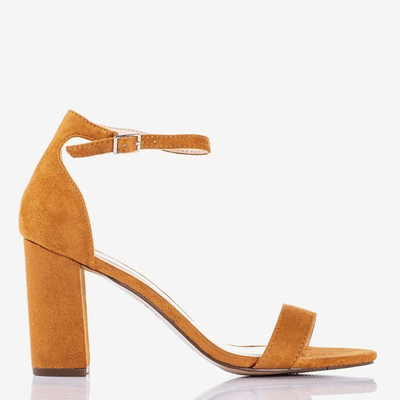 OUTLET Sandale maro dama pe un post Sweet Honey - Incaltaminte