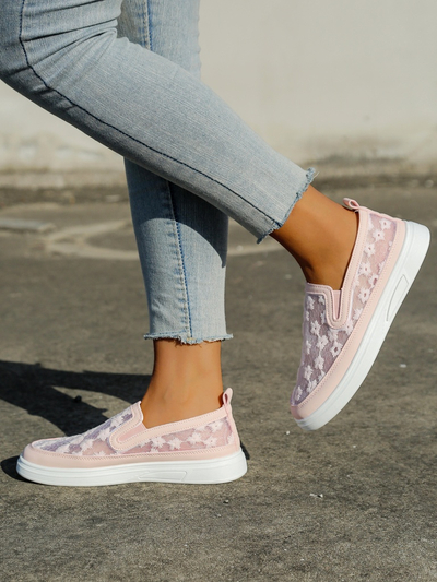 Loafers din plasă pentru femei Royalfashion cu flori Emzos