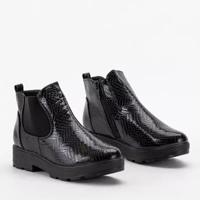 Cizme negre pentru copii cu relief Alala - Încălțăminte