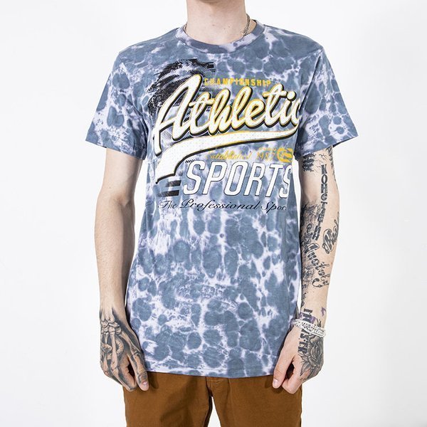 Tricou bărbătesc gri din bumbac cu imprimeu - Îmbrăcăminte