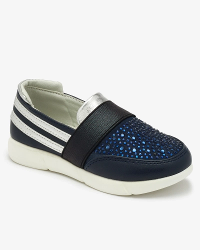 OUTLET Royalfashion Adidași slip-on pentru copii de culoare bleumarin-negru Ciarala
