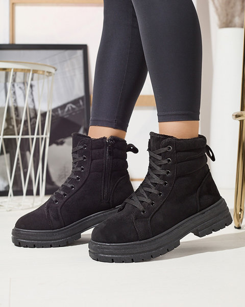 Cizme de vânătoare izolate de damă, în coloare neagră Tivica - Încălțăminte