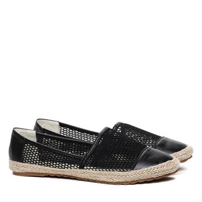 Czarne espadryle z siateczki Yonohas - Obuwie