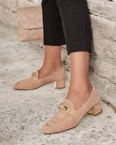 Royalfashion Mocasini eleganți pentru femei pe un post jos Orino