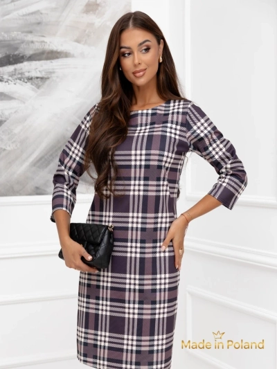 Rochie mini de damă în carouri Violetta