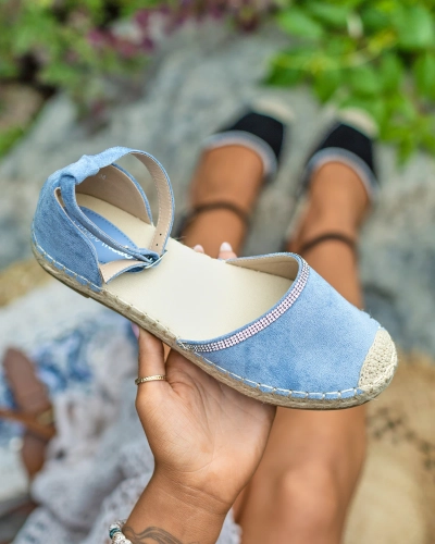 Royalfashion Espadrile de damă cu zirconii în albastru Rieta