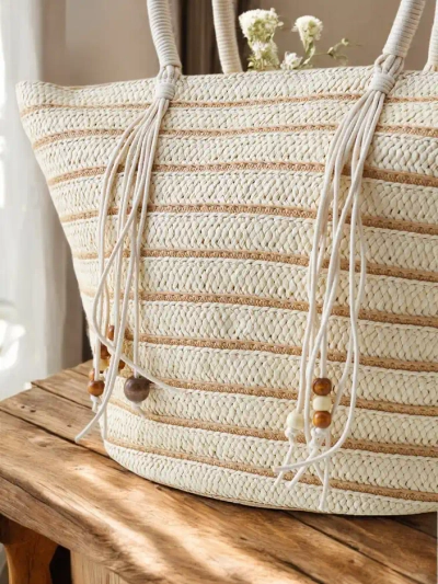 Royalfashion Geantă de paie mare pentru femei