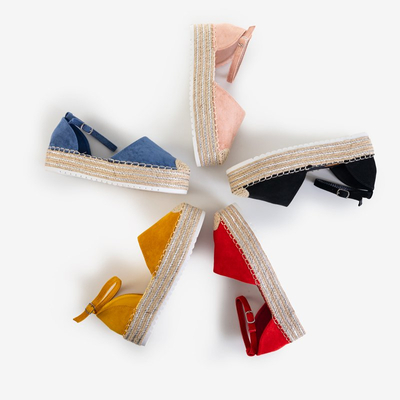 Sandale galbene de damă a'la espadrile pe platforma Indira - Încălțăminte