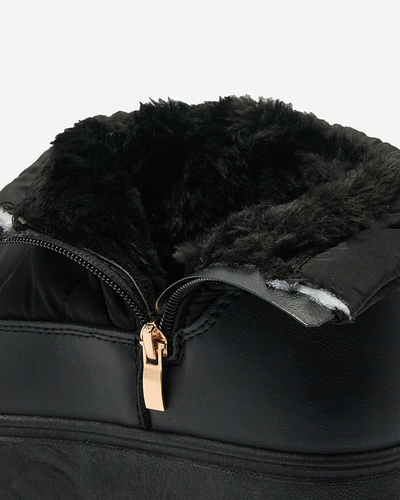 Royalfashion Cizme de zăpadă pentru femei cu șiret în negru Armeda