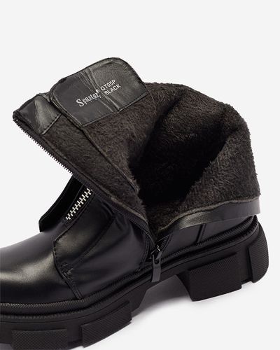 OUTLET Cizme înalte negre izolate pentru femei Slovys- Footwear