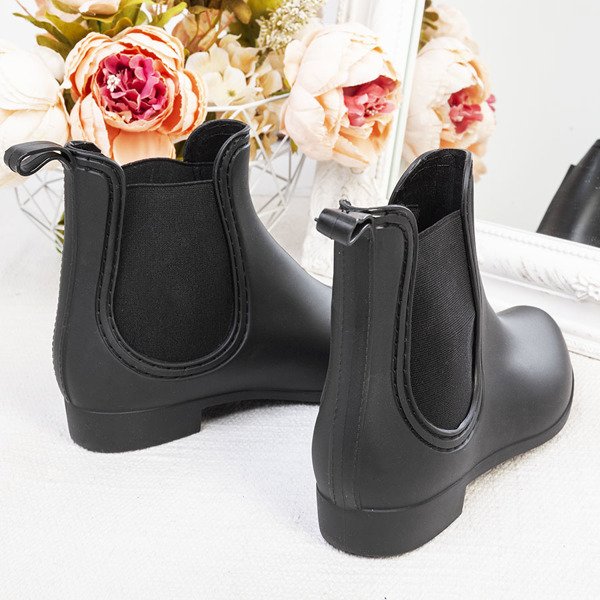 Czarne niskie kalosze z migdałowym noskiem Bergen - Obuwie