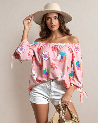 Royalfashion Bluză de damă a'la Bluză florală spaniolă