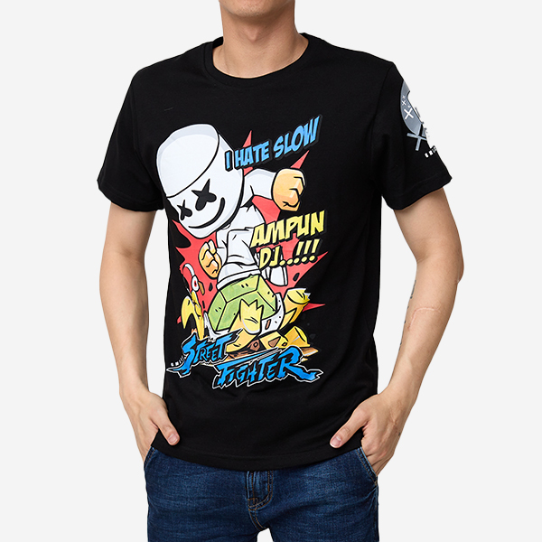 Tricou cu imprimeu negru pentru bărbați - Îmbrăcăminte