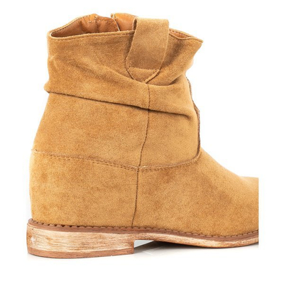 Cizme de cowboy pe platforme de culoare camel Brunoki - Încălțăminte