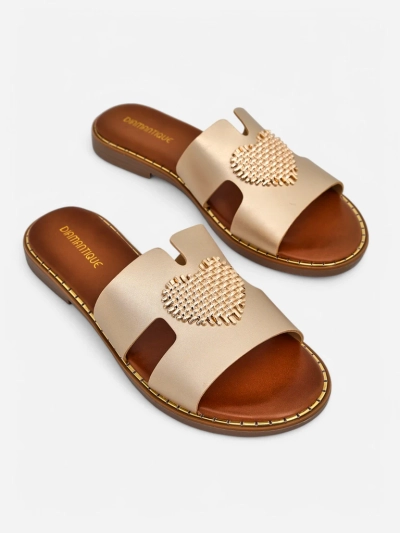 Royalfashion Papuci de plajă pentru femei cu inimă Inimă Aurie