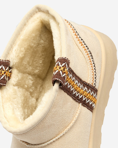 Royalfashion Cizme scurte pentru femei a'la cizme de zăpadă cu ornament Erititta