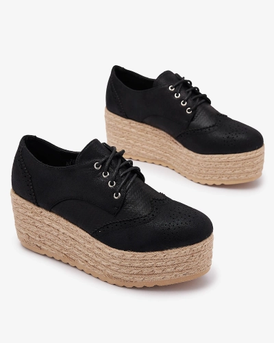 Pantofi de damă cu jumătate de pantofi negri pe platformă Jacais- Footwear