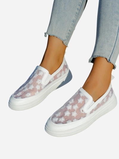 Mocasinuri cu plasă pentru femei Royalfashion cu flori Emzos