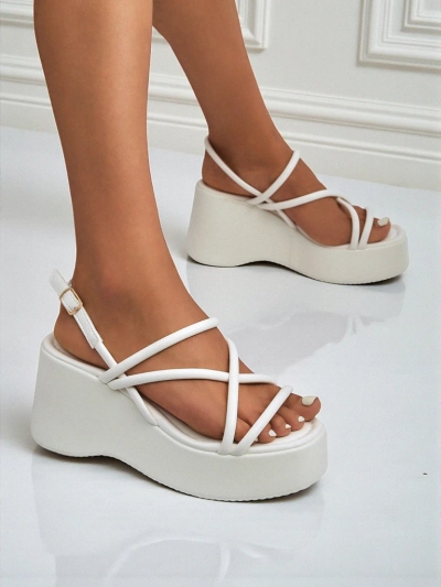 Royalfashion Women's Wedge Sandals Skyline Straps
