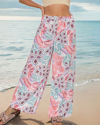 Royalfashion Pantaloni largi cu model pentru femei