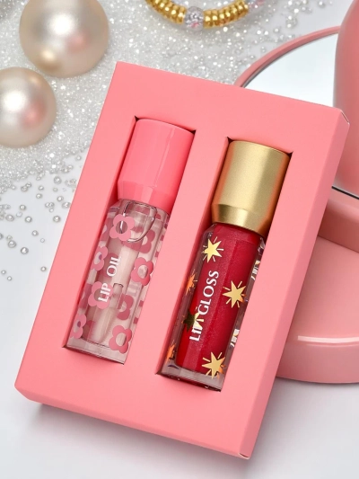 2-in-1 Glitter and Clear Lip Gloss Lady Bug