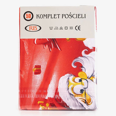 Lenjerie de pat de Craciun cu Mos Craciun 160x200 - Lenjerie de pat