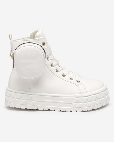 Pantofi sport de damă din piele ecologică de culoare albă Kolibs- Footwear