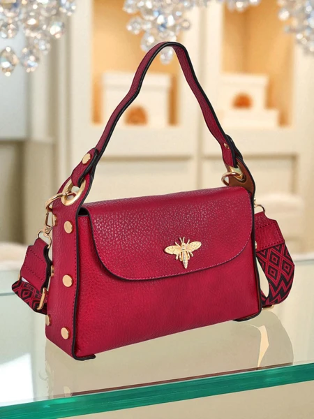 Dámska fuchsiová kabelka Minerva ekologická koža na rameno a crossbody