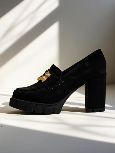 Katherine Elegante Pantofi Stiletto Negri din Piele Întoarsă