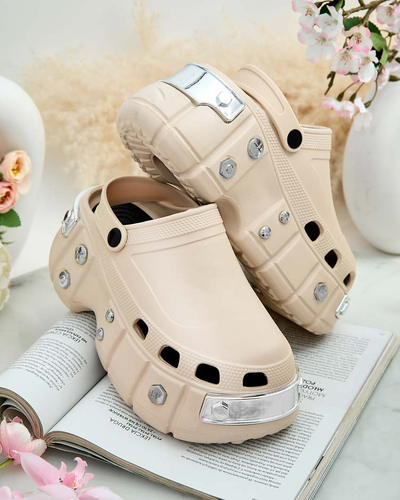 Royalfashion Șlapi de cauciuc pentru femei cu ornamente Kiroo