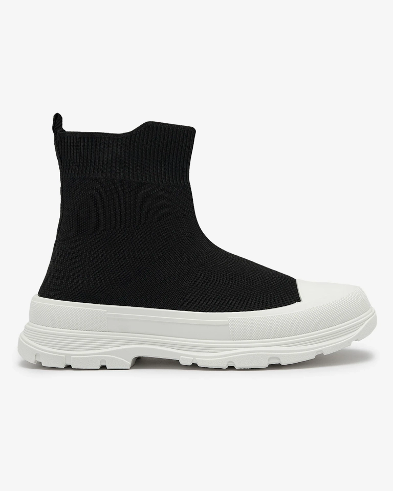 Negru pantofi de sport de damă înalți slip-on a'la sneakers Vertiks - Încălțăminte