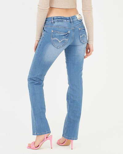 Blugi drepti de damă albaștri - Îmbrăcăminte