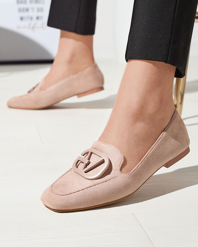 Mocasini de damă maro deschis cu ornament în asortare Jeterika - Încălțăminte