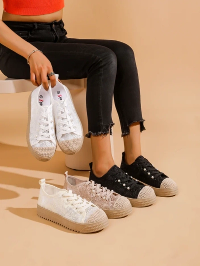 Tenisi din dantelă Royalfashion pentru femei cu paiete Nille